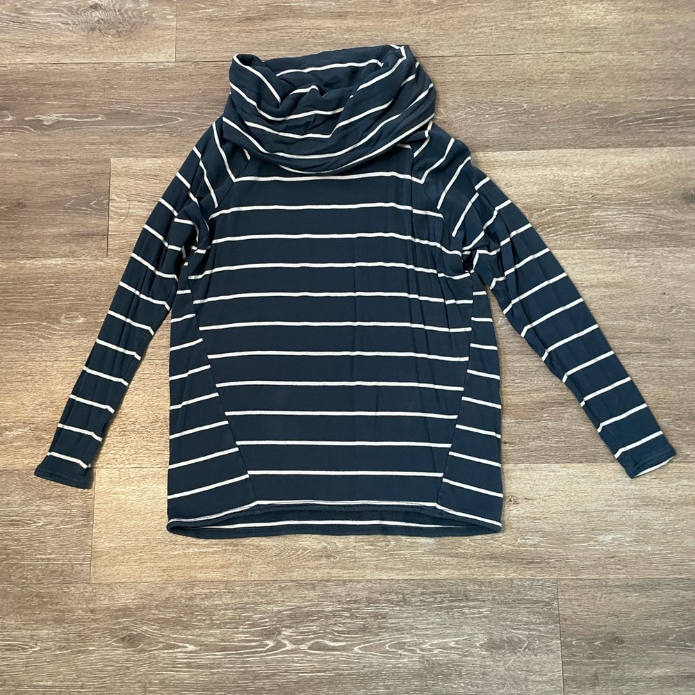 Striped Cowl Neck Sweater